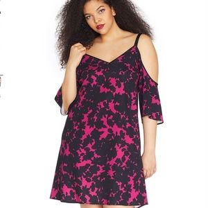 Rebel Wilson Cold Shoulder Crepe Dress